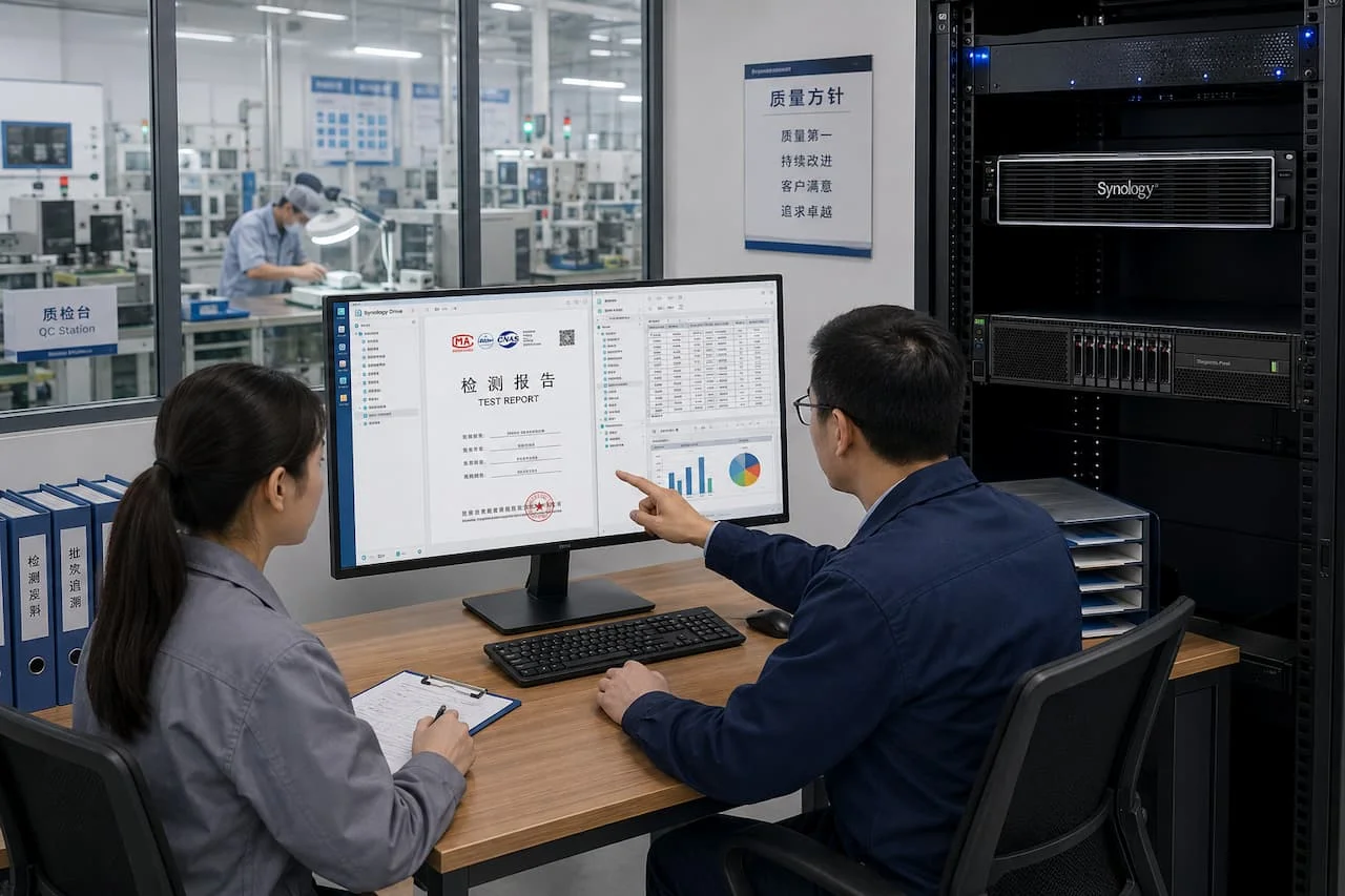 制造企业质检报告归档场景——群晖 NAS 集中保存检测报告、质量文件与批次追溯资料